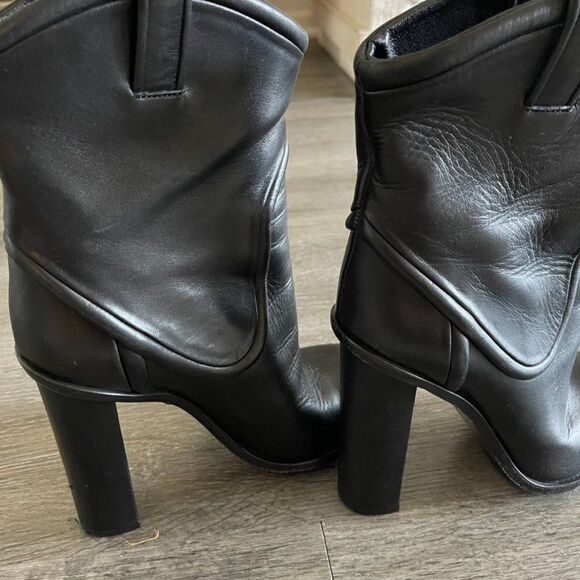 Gucci Black Leather Block Heel Ankle Boots Size 36.5 - Picture 15 of 16